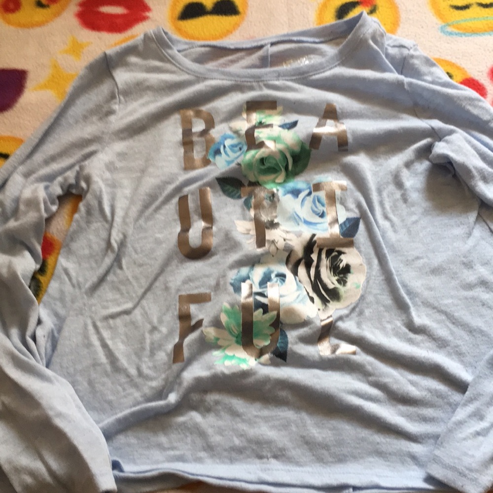 Justice light blue BEAUTIFUL long sleeve